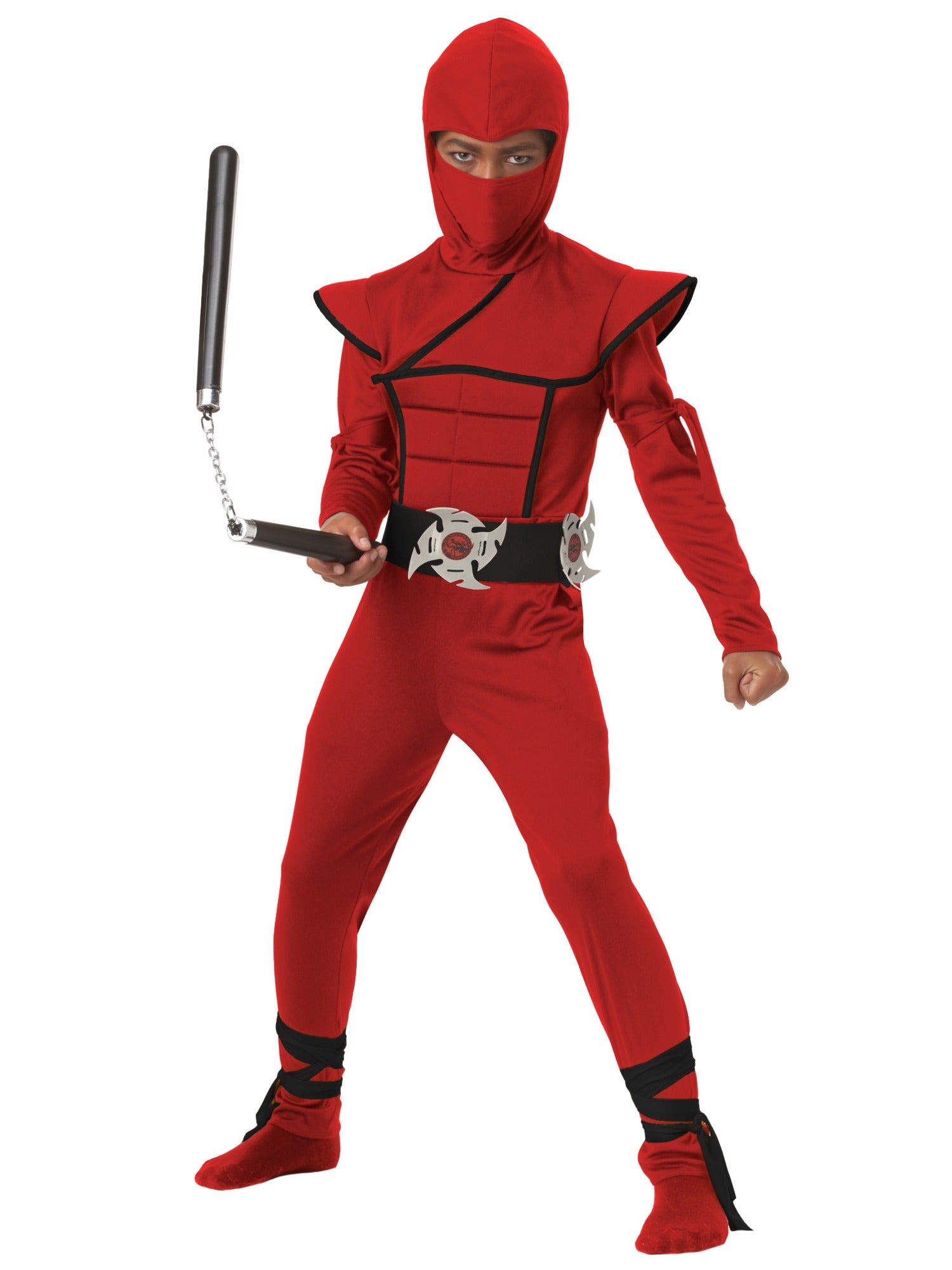 Hobbypos Stealth Ninja Red Japanese Asian Warrior Book Week Child Boys Costume