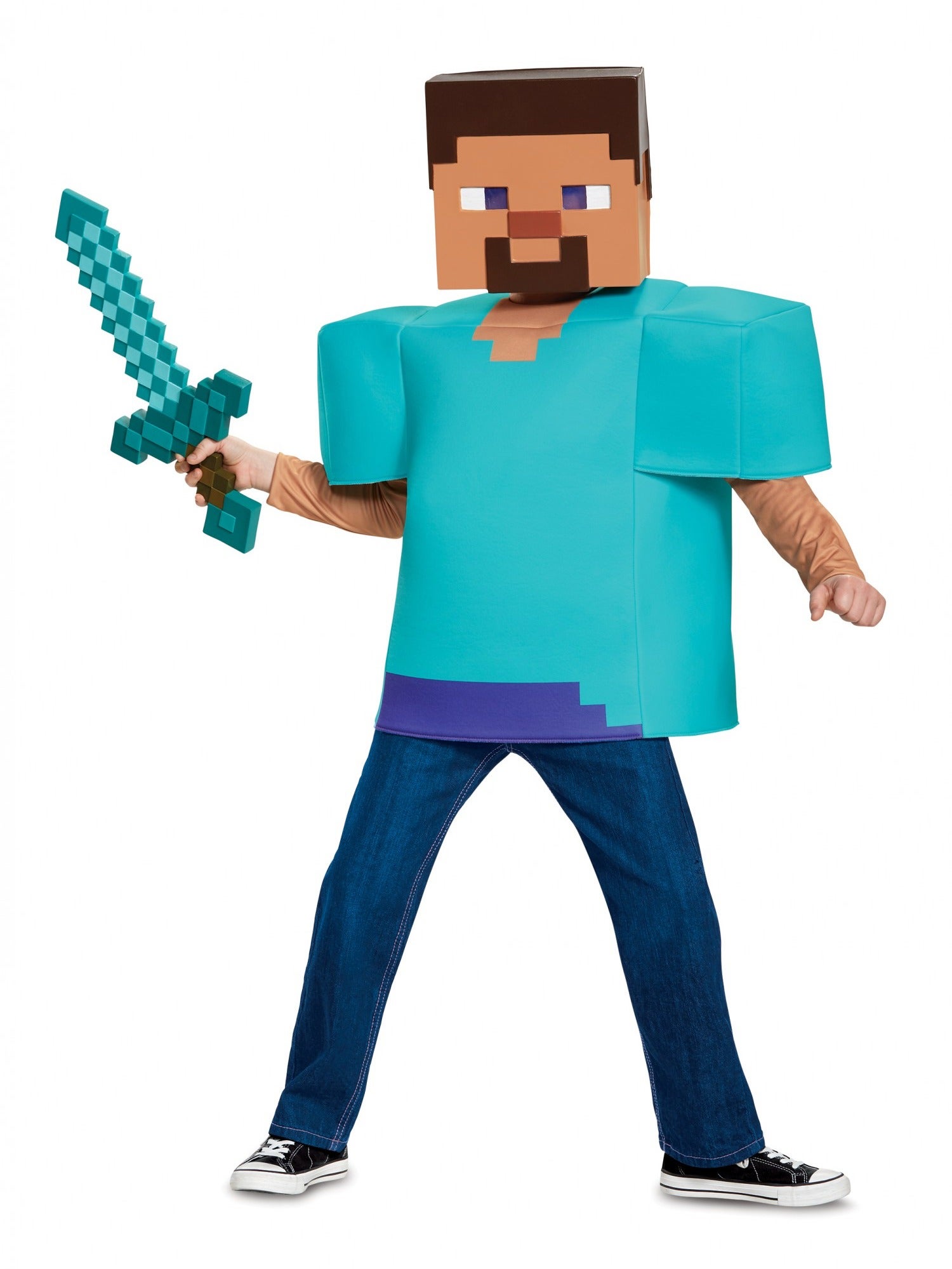 Hobbypos Steve Mojang Minecraft Player Video Game Fancy Dress Up Boys Costume