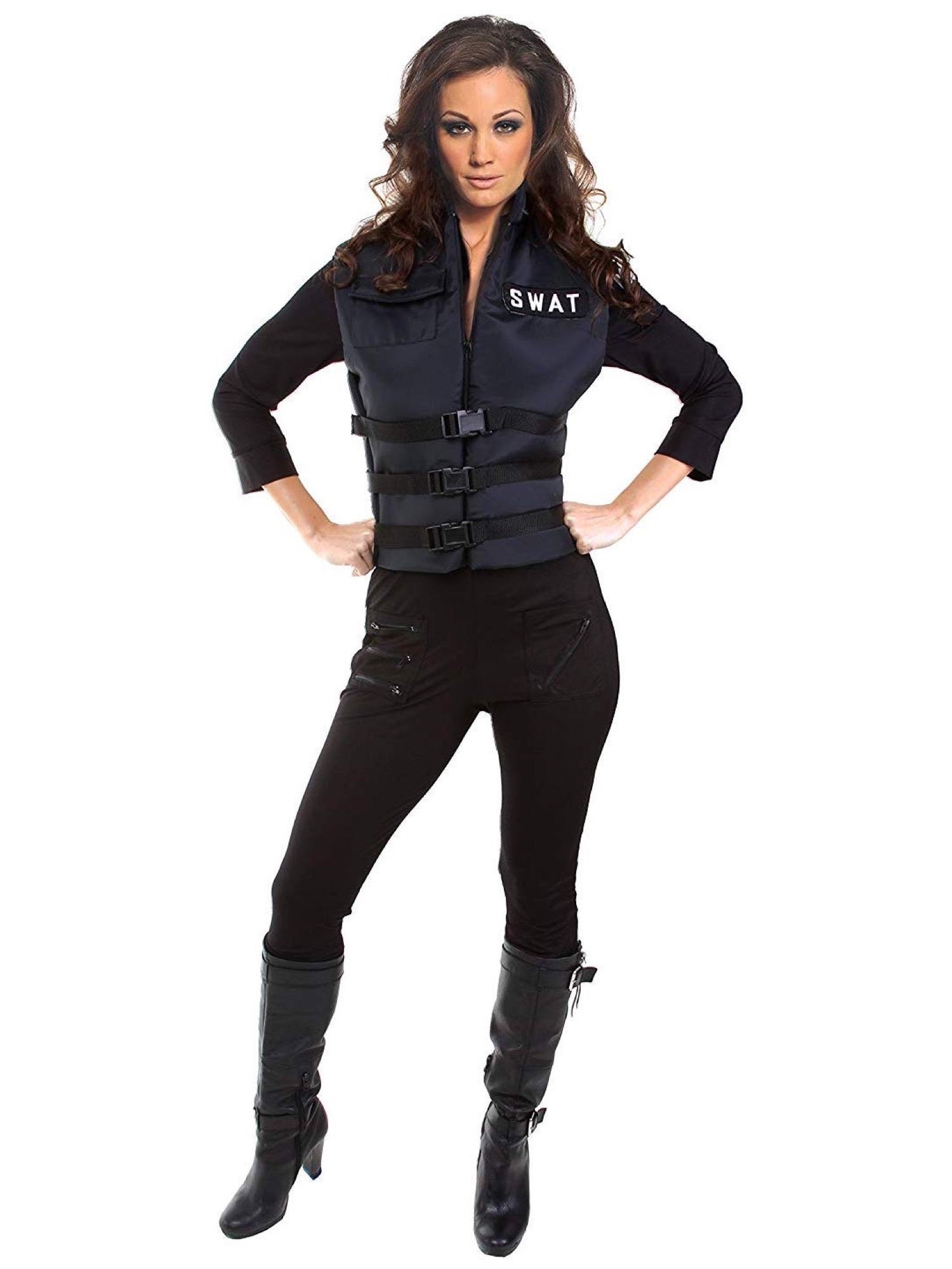 Hobbypos SWAT Girl S.W.A.T. Military Police Cop Commander Uniform Woman Costume