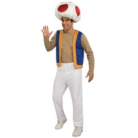 Toad Super Mario Princess Peach Protector Nintendo 1980s Games Men Costume