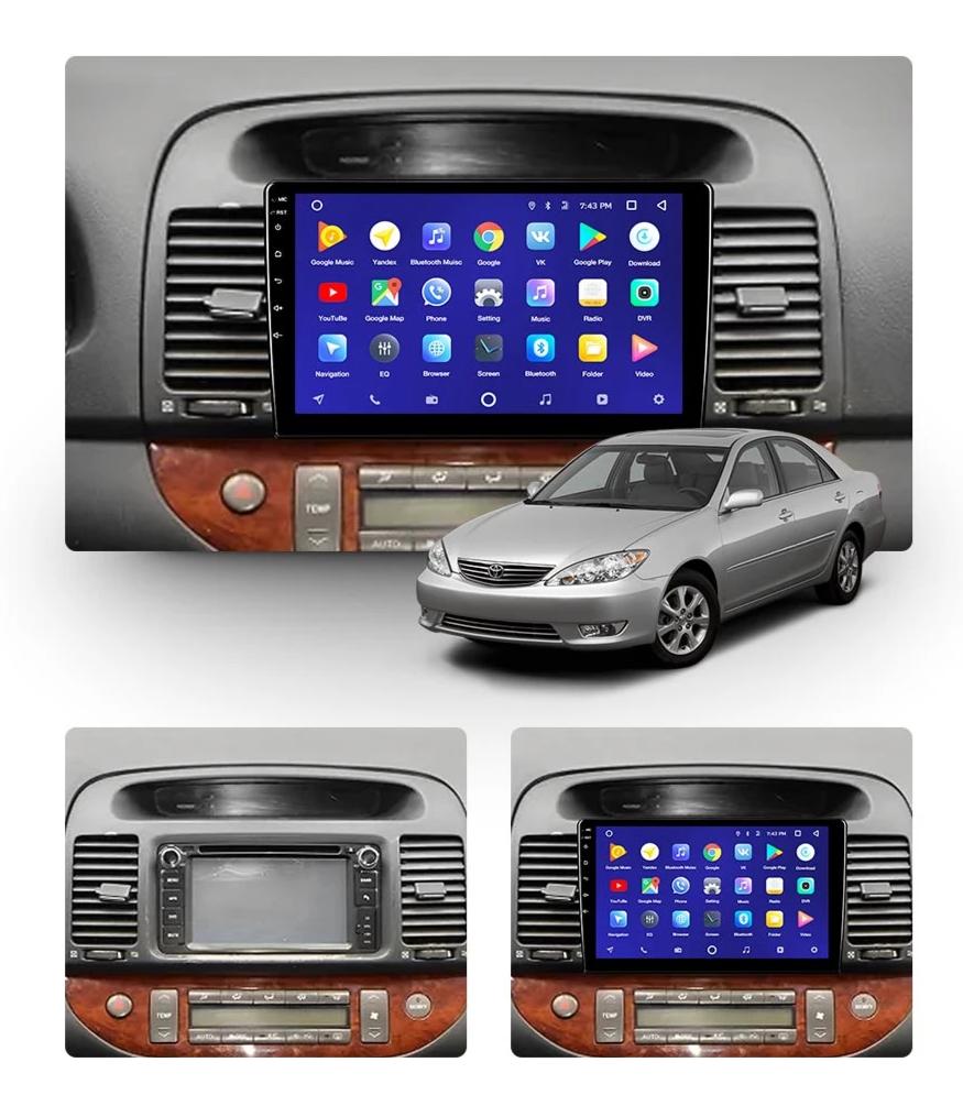 Car Dealz 10.2" Android 8.1 Toyota Camry 5 2001-2006 GPS Bluetooth Car Player Navigation Radio Stereo DVD Head Unit In Dash Plus OEM Fascia