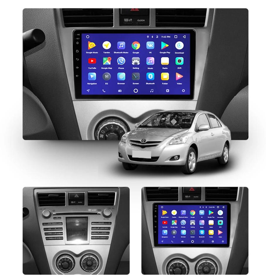 Car Dealz 10.2" Android 8.1 Toyota VIOS 2008-2012 Ver.2 GPS Bluetooth Car Player Navigation Radio Stereo DVD Head Unit In Dash Plus OEM Fascia