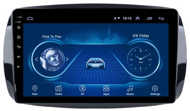 Car Dealz 9" Android 10.0 Mercedes-Benz Smart Fortwo C453 A453 W453 2006-2018 w CAM In Dash Plus OEM Fascia