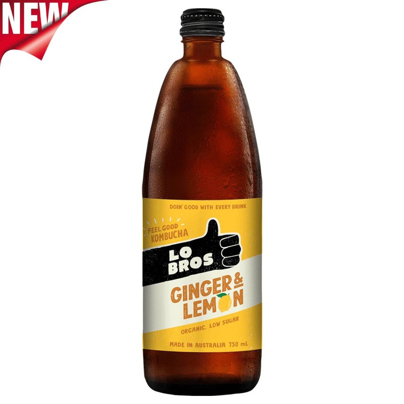 Buy Lo Bros Kombucha Ginger & Lemon Kombucha Bottles 750ml Pack Of 12