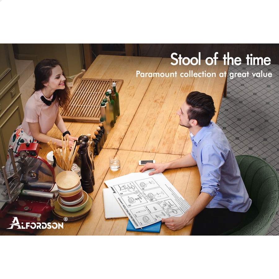 4x ALFORDSON Bar Stools Boucle Chair Green