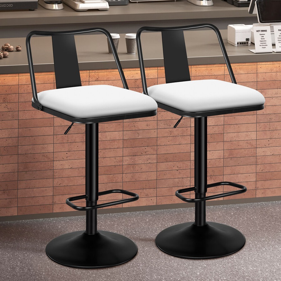 2x ALFORDSON Bar Stools Industrial Style White