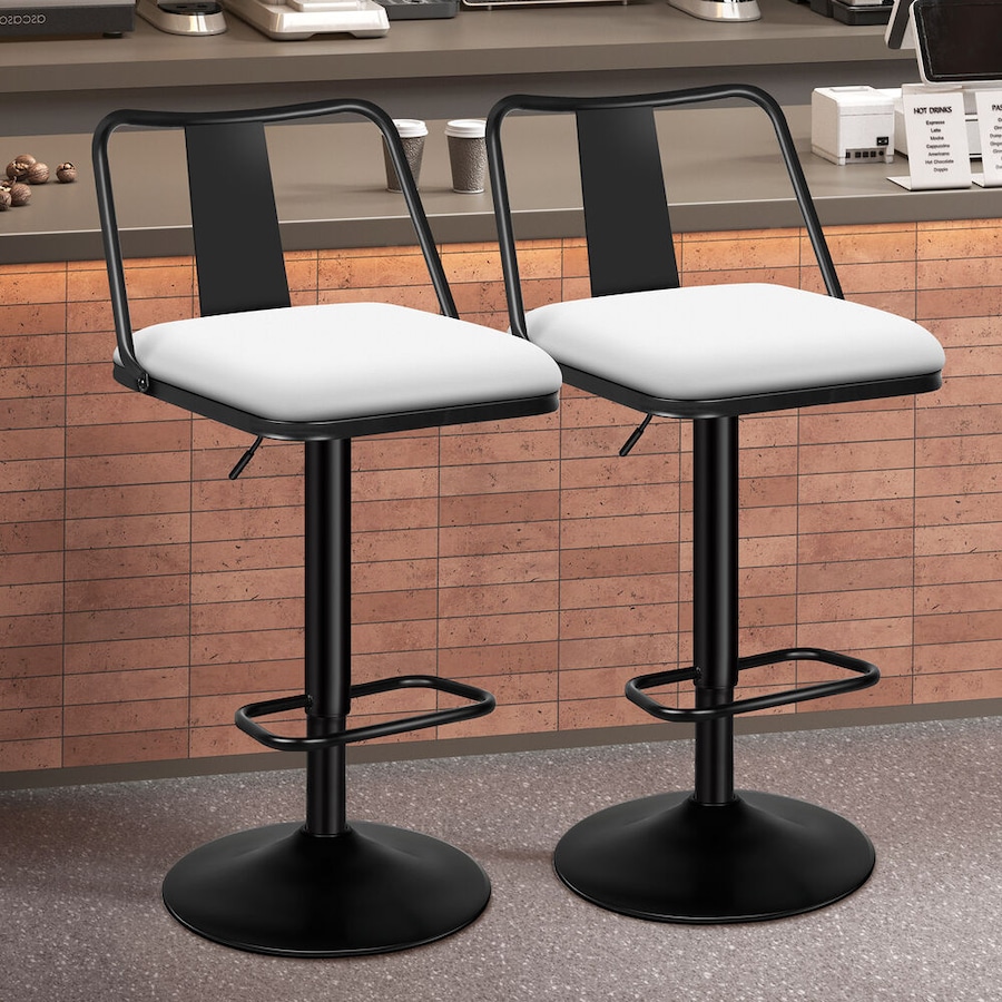 2x ALFORDSON Bar Stools Industrial Style White