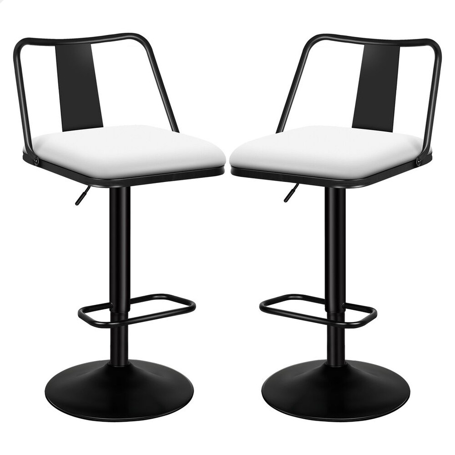 2x ALFORDSON Bar Stools Industrial Style White