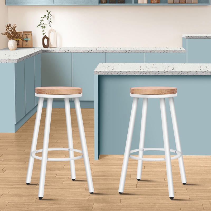 Buy ALFORDSON Bar Stools Set of 2 Rocio Vintage Industrial Retro (White