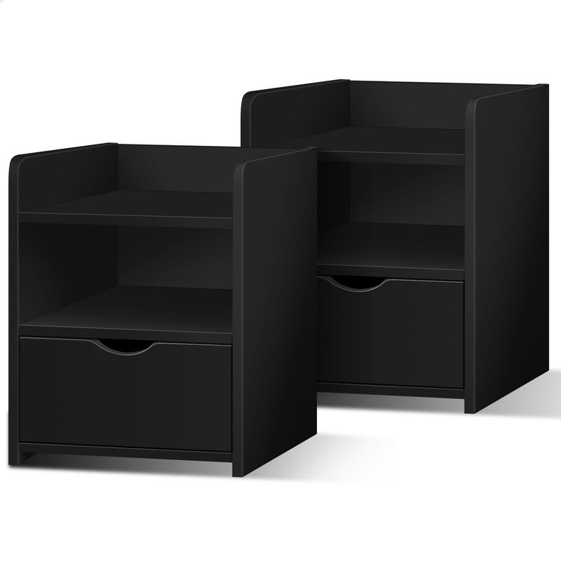 Buy ALFORDSON Set of 2 Bedside Table Storage Nightstand with Shelf