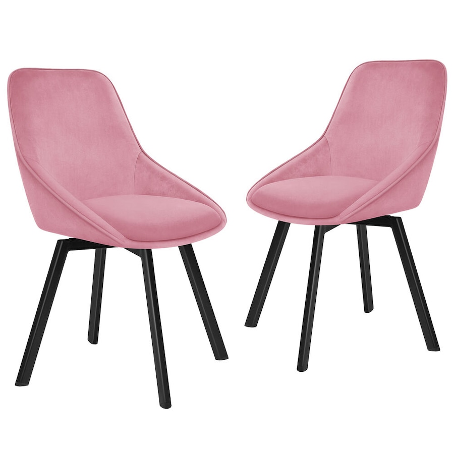 ALFORDSON Set of 2 Dining Chair Kitchen Velvet Pink