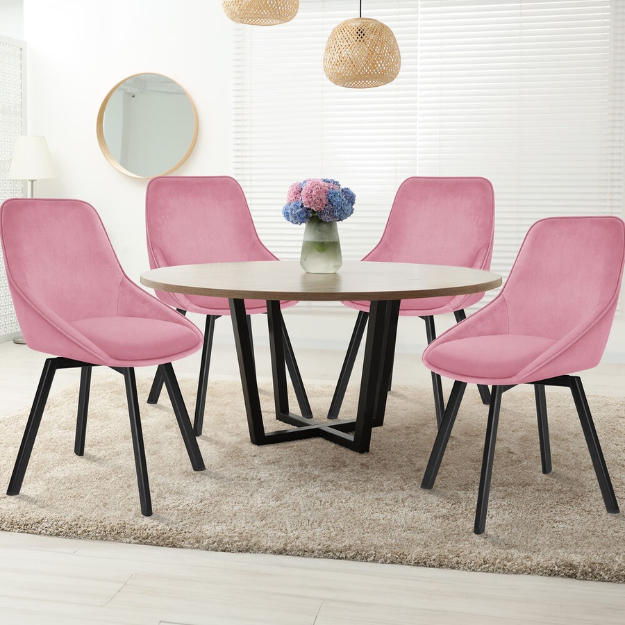 ALFORDSON Set of 2 Dining Chair Kitchen Velvet Pink