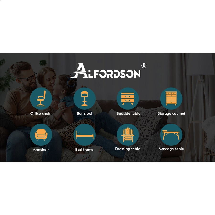 ALFORDSON 2x Salon Stool Backrest Swivel Barber Hair Dress Chair All Black