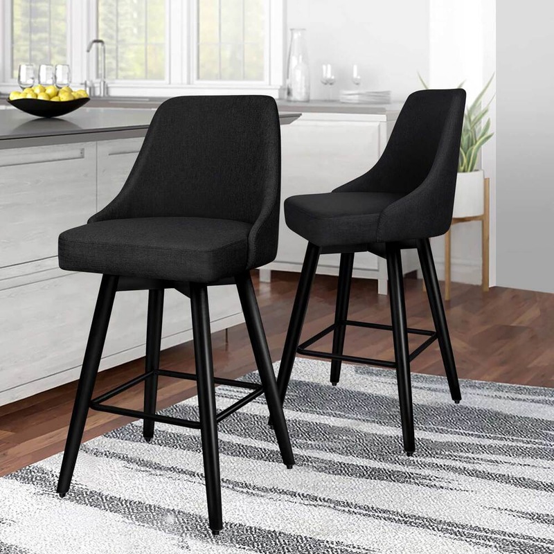 Buy ALFORDSON 2x Swivel Bar Stools Kitchen Dining Chair Cafe Wooden All ...