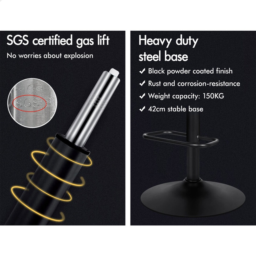 4x ALFORDSON Bar Stools Industrial Style Fabric Grey