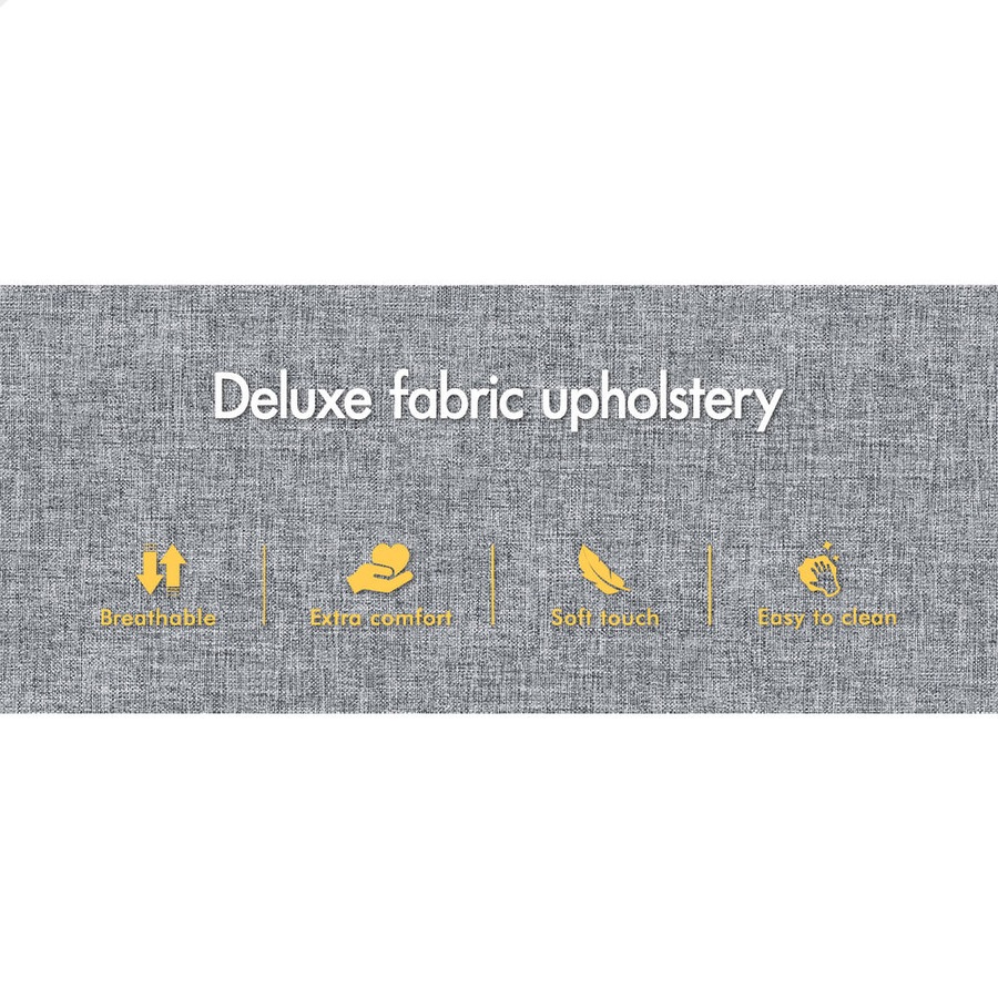 4x ALFORDSON Bar Stools Industrial Style Fabric Grey