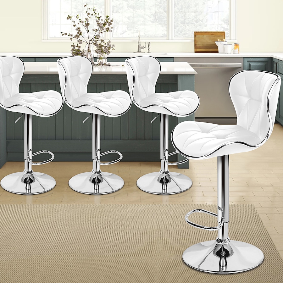 4x ALFORDSON Bar Stools Swivel Chair White