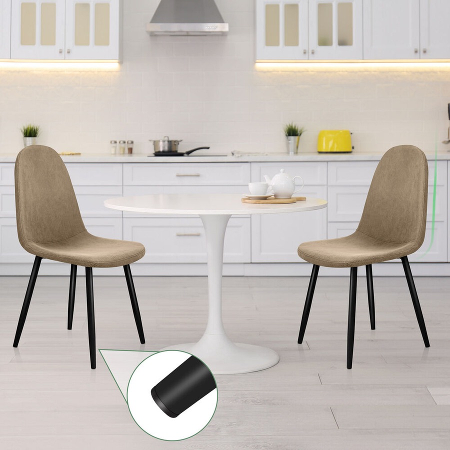 ALFORDSON Set of 4 Dining Chair Kitchen Accent Cafe Lounge Upholstered Corduroy Khaki