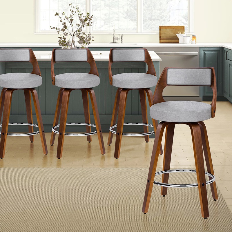 Buy Alfordson 4x Wooden Bar Stools Eden Kitchen Barstools Swivel Dining ...