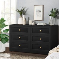 6 Chest of Drawers ALFORDSON Hamptons Storage Cabinet Black