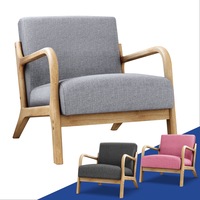 ALFORDSON Wooden Armchair Lounge Chair Accent Sofa Fabric Seat 1/ 2 Seater Couch