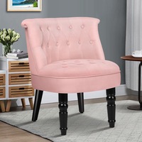ALFORDSON Armchair Wooden Accent Chair Wingback Velvet Pink