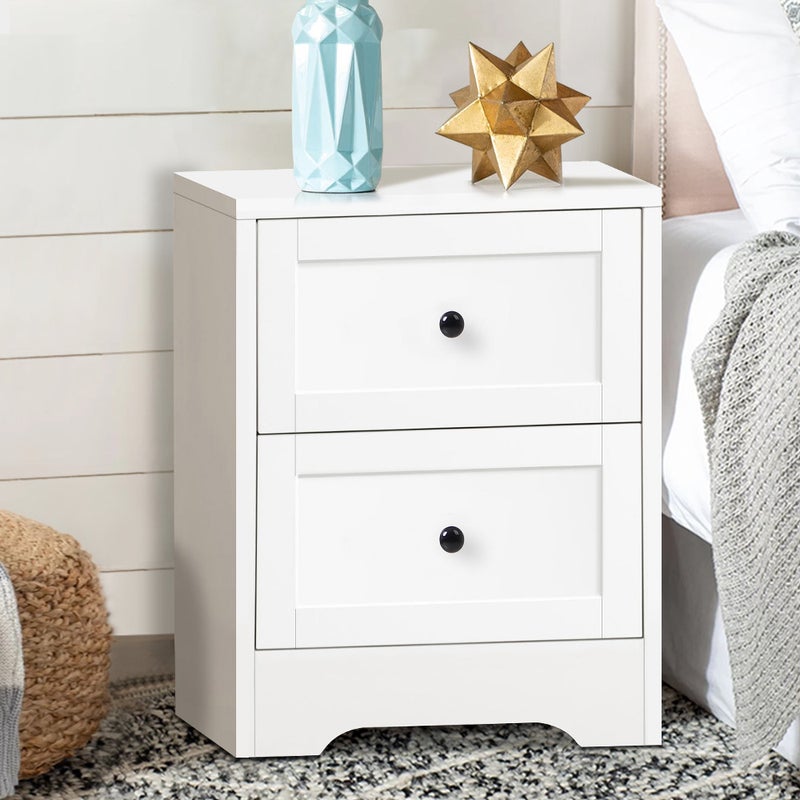 Buy Alfordson Bedside Table Hamptons Nightstand Storage Side End Cabinet White Mydeal