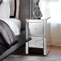 ALFORDSON Mirrored Bedside Table Nightstand Storage Drawers Silver