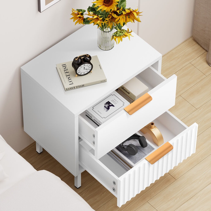 Buy ALFORDSON Bedside Table Set of 2 White - Everyday Rewards Shop