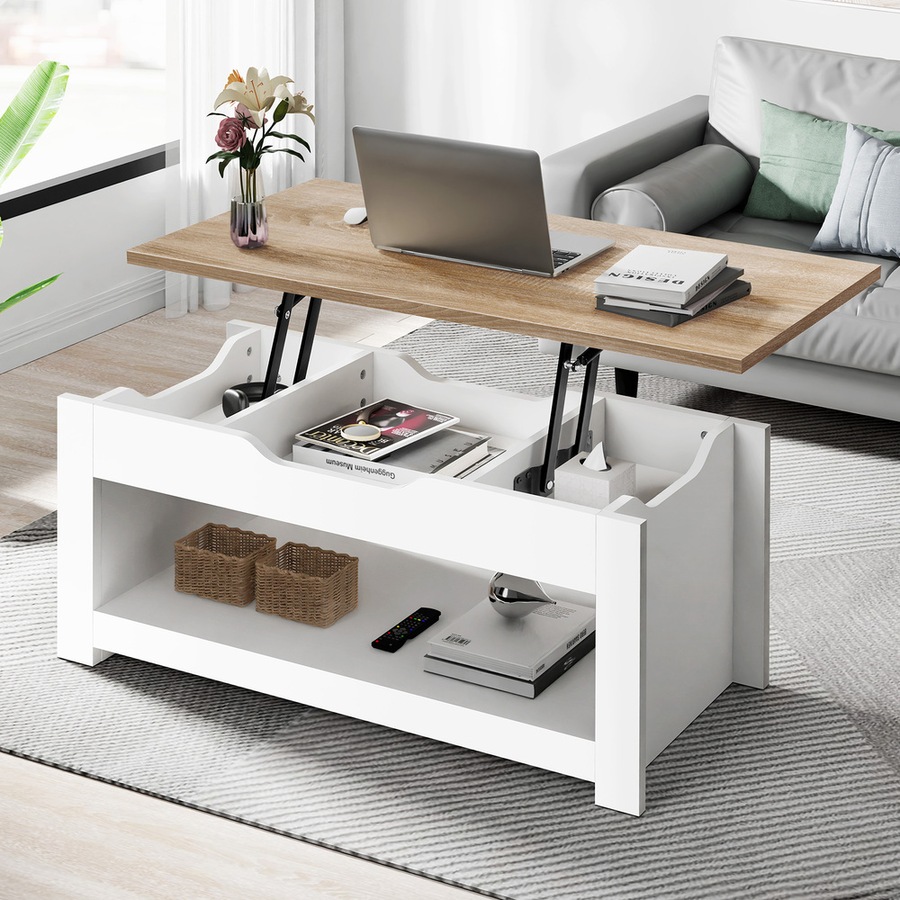 2-in-1 ALFORDSON Coffee Table Lift Up Top Wood