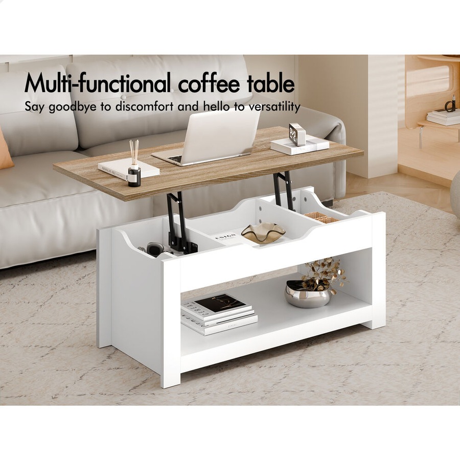 2-in-1 ALFORDSON Coffee Table Lift Up Top Wood