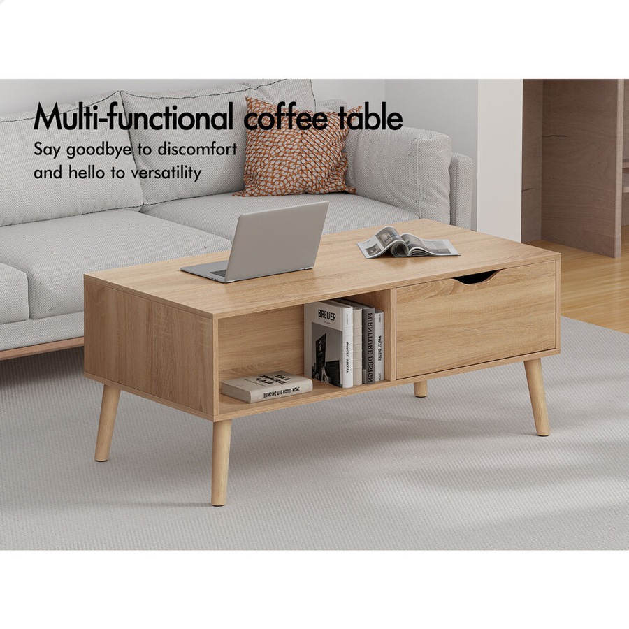 ALFORDSON Coffee Table Storage Tables 2 Drawers Shelf Modern Desk Wood