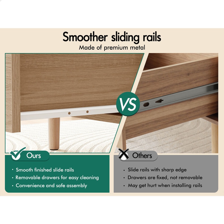 ALFORDSON Coffee Table Storage Tables 2 Drawers Shelf Modern Desk Wood