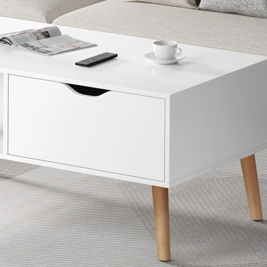 ALFORDSON Coffee Table Storage Tables 2 Drawers White