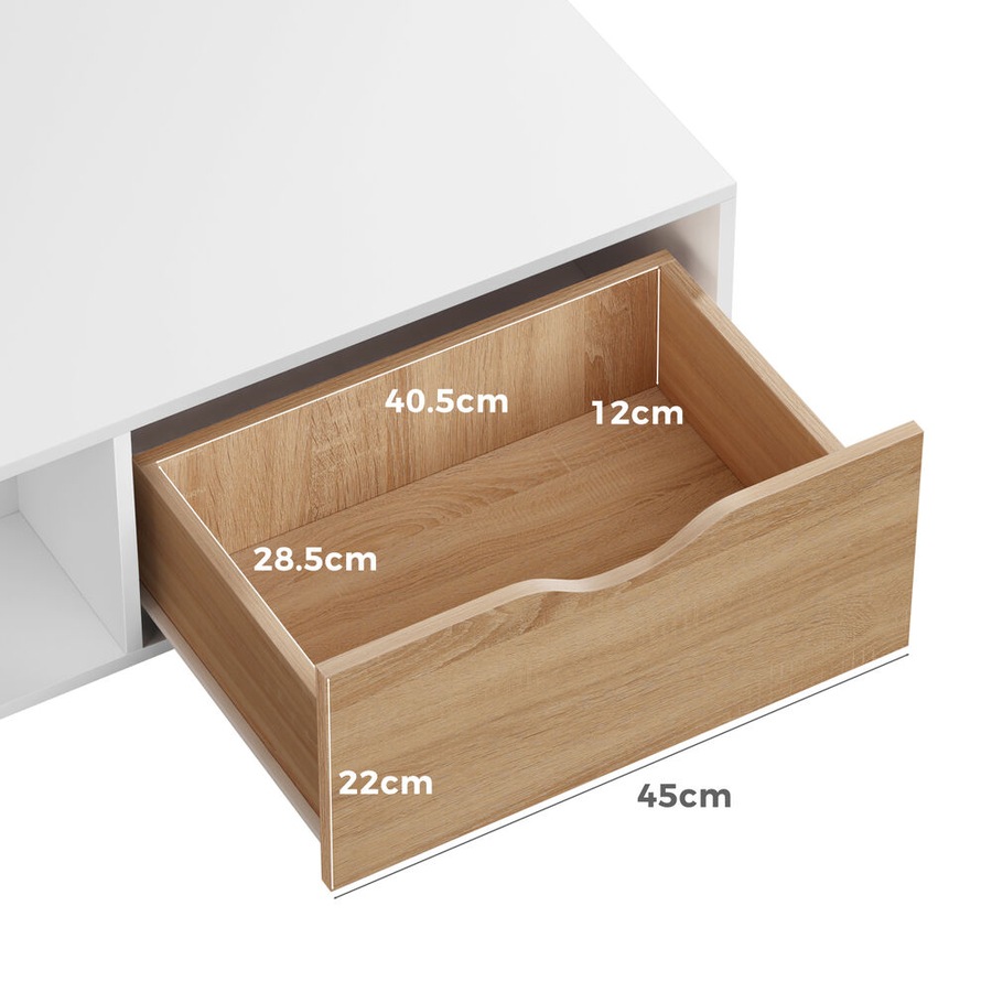 ALFORDSON Coffee Table Storage Tables 2 Drawers White & Wood