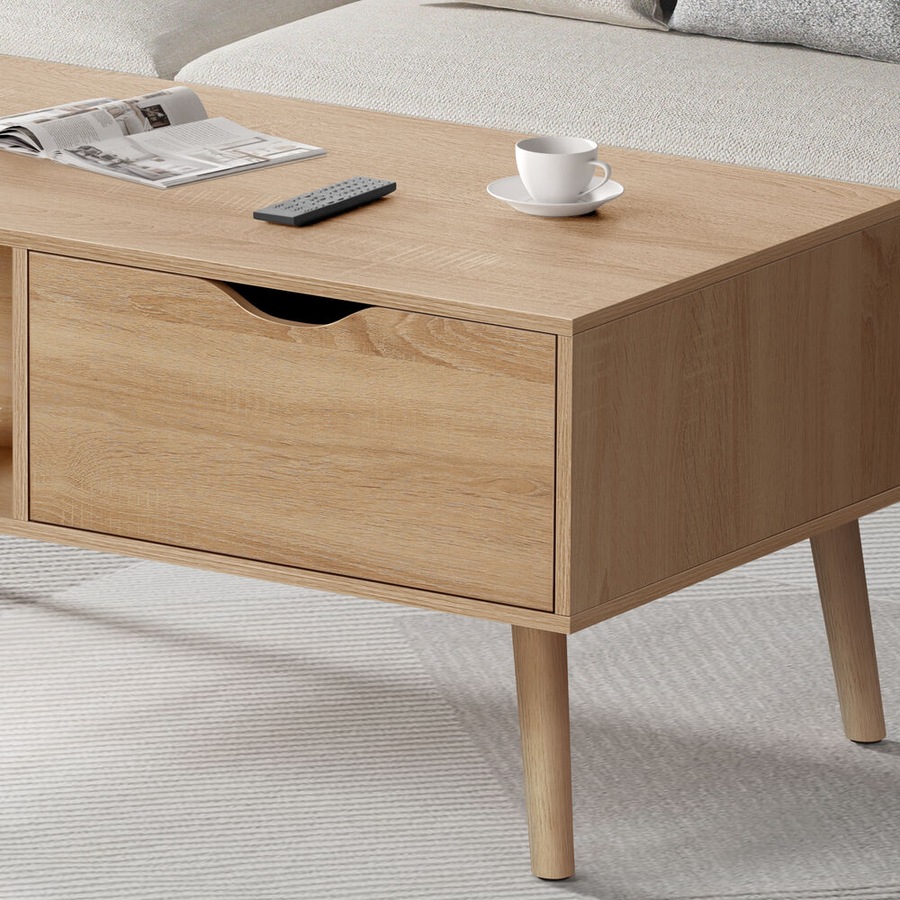 ALFORDSON Coffee Table Storage Tables 2 Drawers Wood