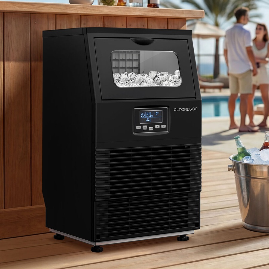 ALFORDSON Commercial Ice Maker Machine /w Self Cleaning 24H Timer 38kg Black
