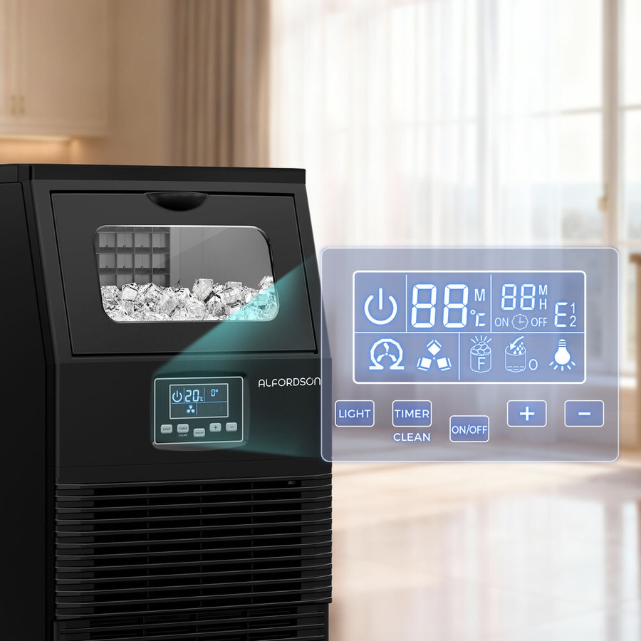 ALFORDSON Commercial Ice Maker Machine /w Self Cleaning 24H Timer 38kg Black