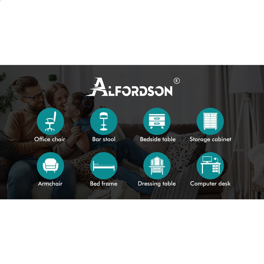 Alfordson Computer Desk Drawers Office Laptop PC Study Table Shelf Black