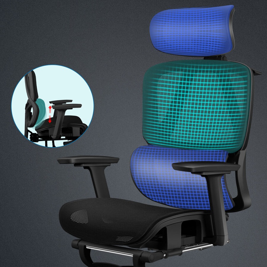 ALFORDSON Ergonomic Office Chair Mesh Seat Gaming All Black