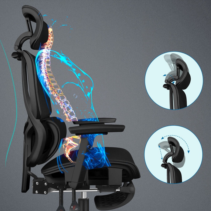 ALFORDSON Ergonomic Office Chair Mesh Seat Gaming All Black