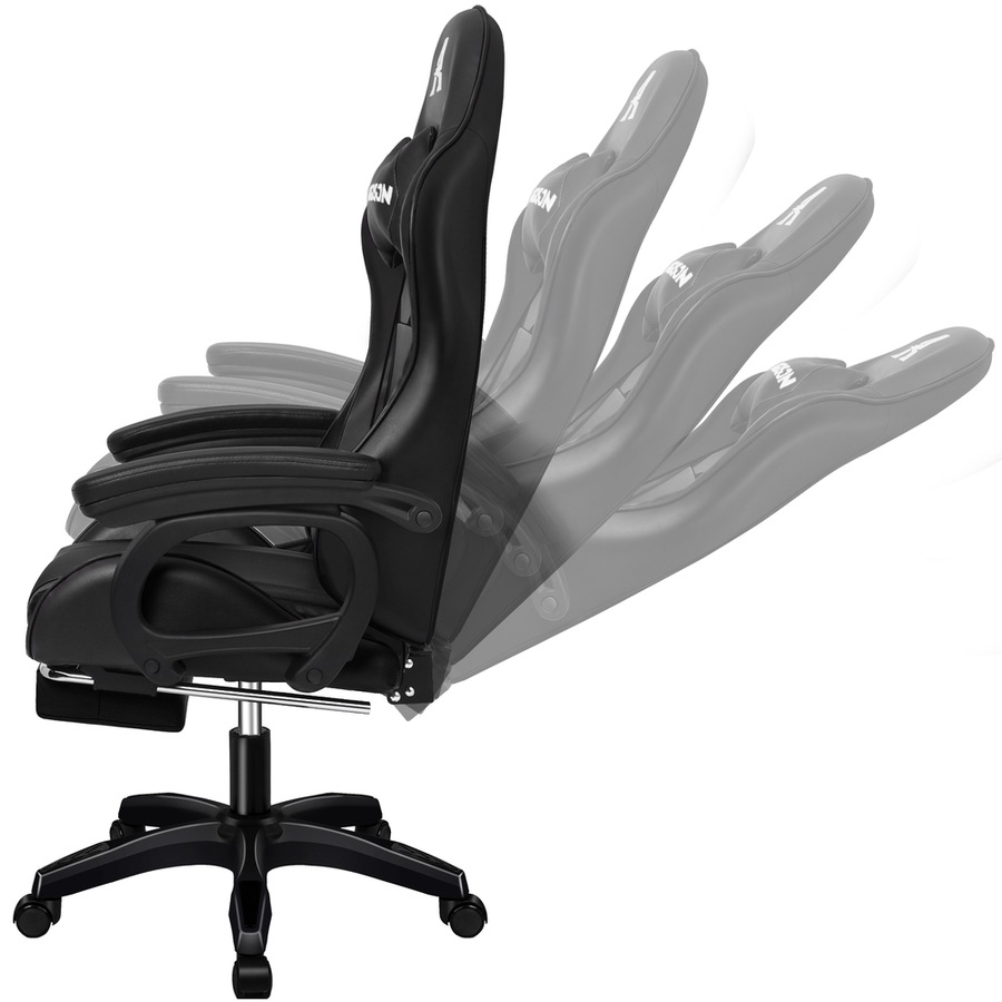 ALFORDSON Gaming Chair 2-Point Massage Lumbar Pillow Xavier Black
