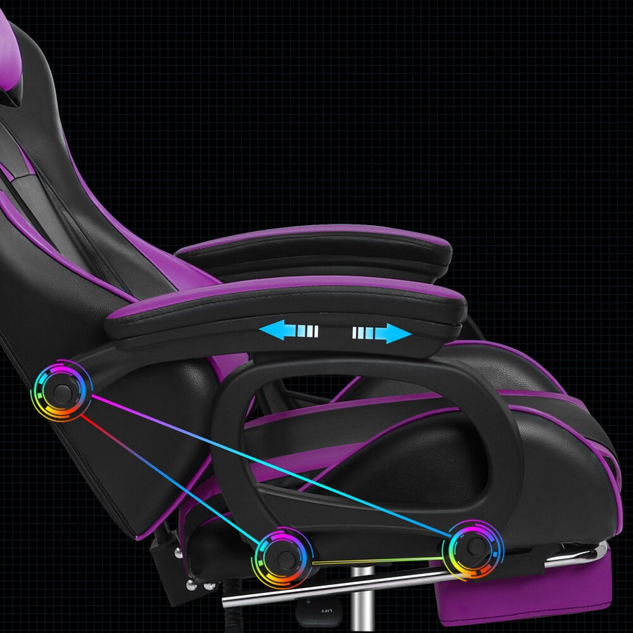 ALFORDSON Gaming Chair 2-Point Massage Lumbar Pillow Xavier Purple