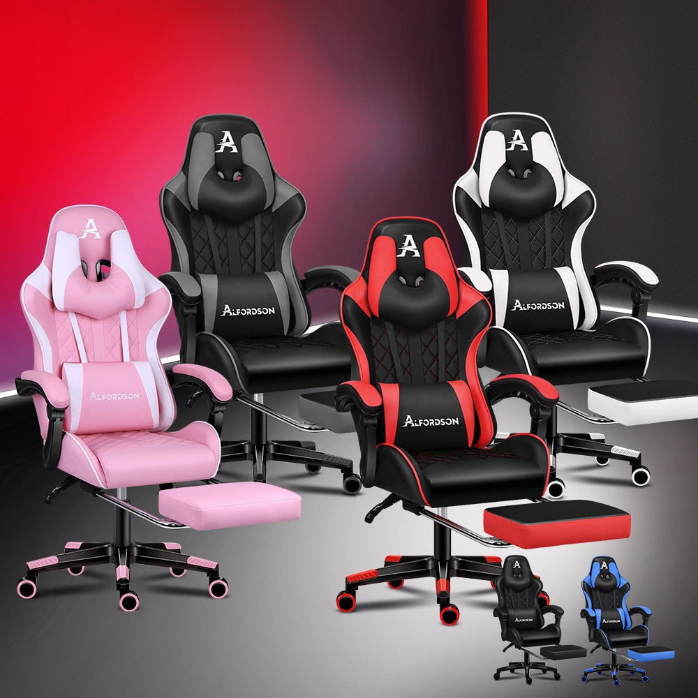 Buy ALFORDSON Gaming Chair Office Executive Racer Larger Lumbar