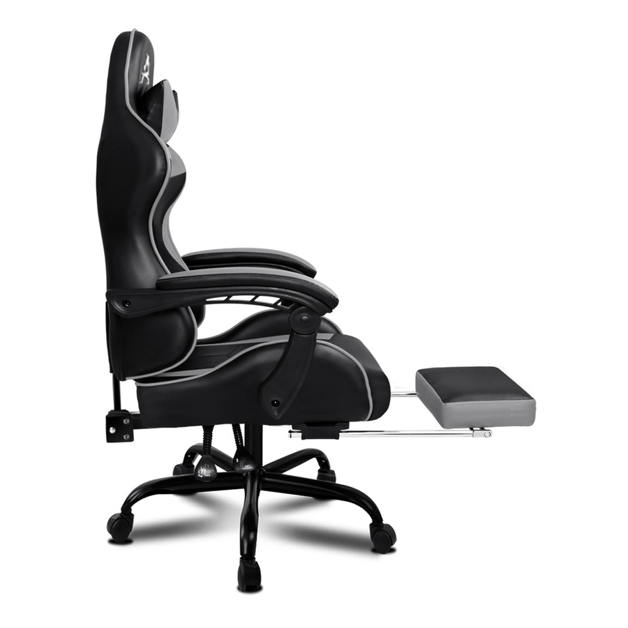 ALFORDSON Gaming Chair with Lumbar Massage Office Chair Black & Grey