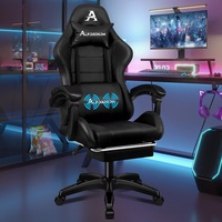 Alfordson Gaming Office Chair Extra Large Pillow Racing Executive Footrest Seat Black