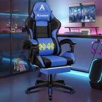 Alfordson Gaming Office Chair Extra Large Pillow Racing Executive Footrest Seat Black & Blue