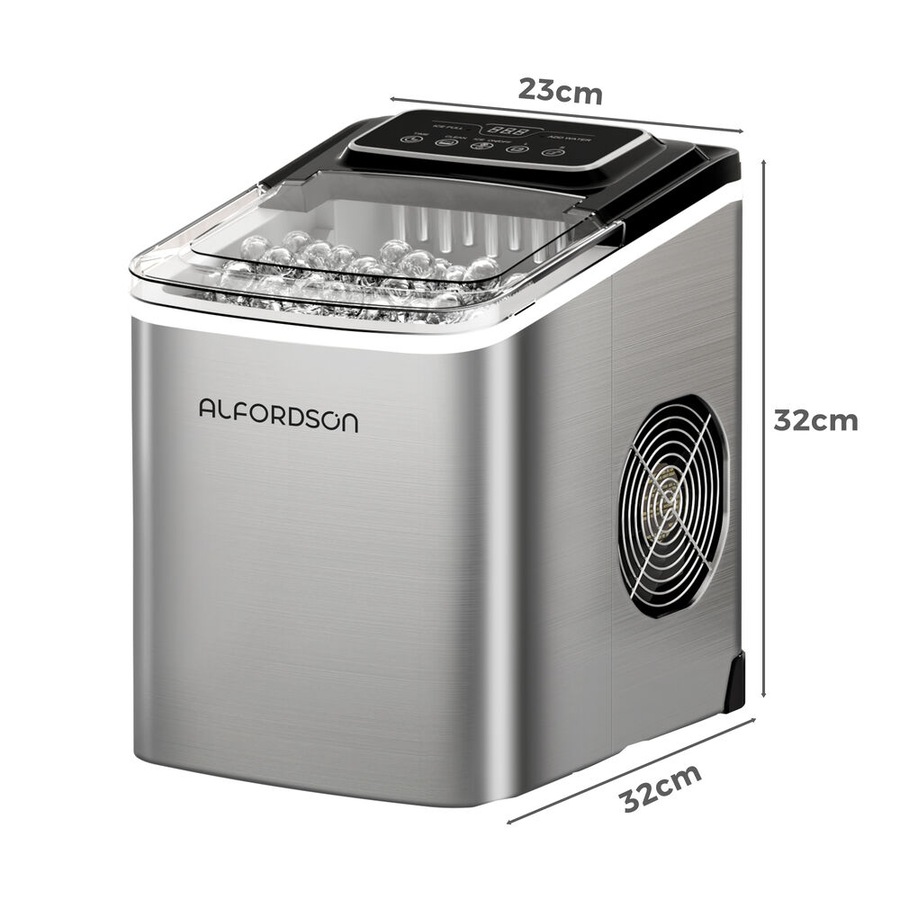 ALFORDSON Ice Maker Machine Countertop 12kg w/ 24h Timer Stainless steel