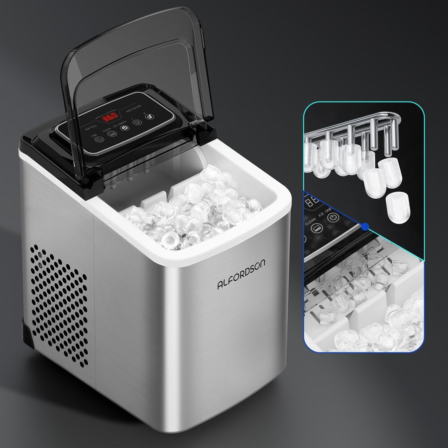 ALFORDSON Ice Maker Machine Countertop 12kg w/ 24h Timer Stainless steel