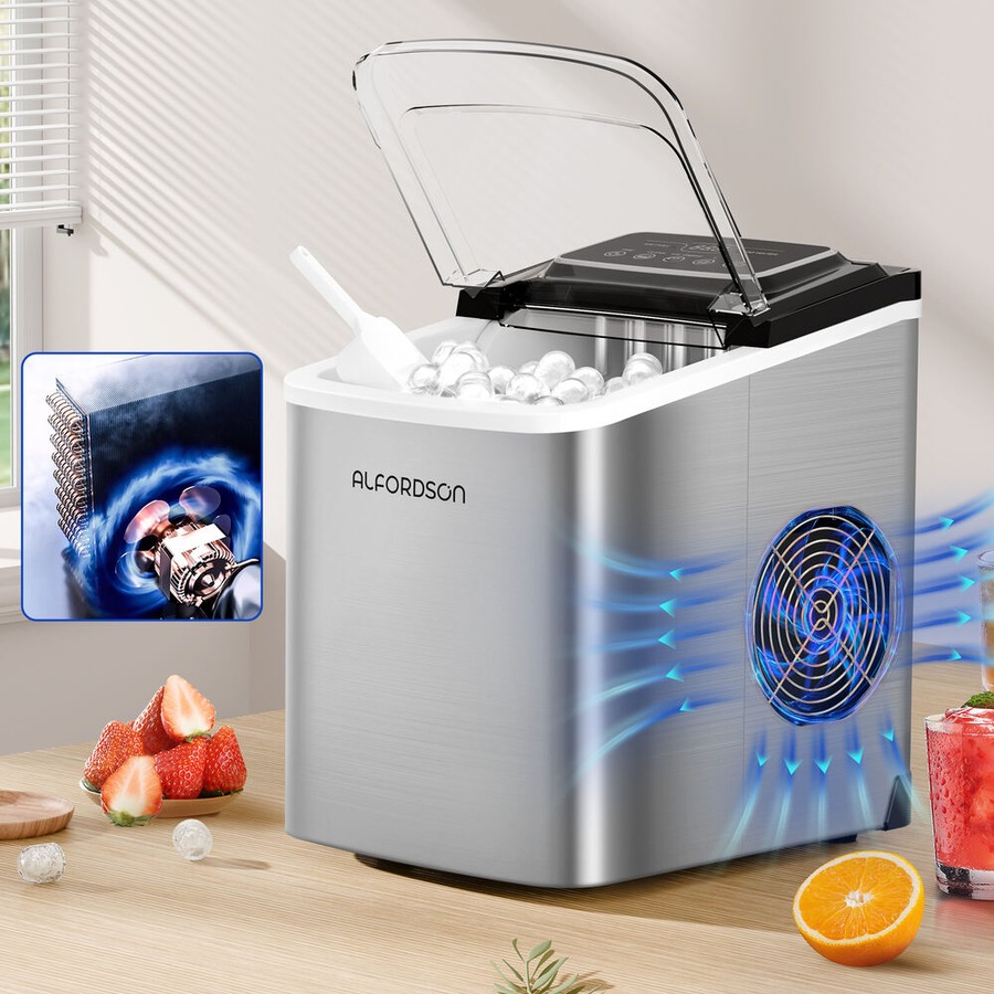 ALFORDSON Ice Maker Machine Countertop 12kg w/ 24h Timer Stainless steel